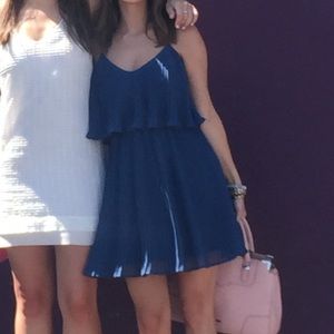 Navy Accordion Layered Dress